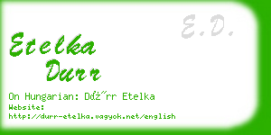 etelka durr business card